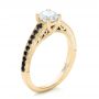 14k Yellow Gold 14k Yellow Gold Custom Black Diamond Engagement Ring - Three-Quarter View -  100665 - Thumbnail