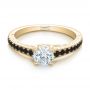 18k Yellow Gold 18k Yellow Gold Custom Black Diamond Engagement Ring - Flat View -  100665 - Thumbnail