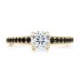 14k Yellow Gold 14k Yellow Gold Custom Black Diamond Engagement Ring - Top View -  100665 - Thumbnail