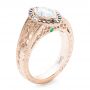 14k Rose Gold 14k Rose Gold Custom Black Diamond Halo Engagement Ring - Three-Quarter View -  102435 - Thumbnail