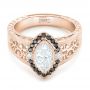 14k Rose Gold 14k Rose Gold Custom Black Diamond Halo Engagement Ring - Flat View -  102435 - Thumbnail