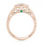 18k Rose Gold 18k Rose Gold Custom Black Diamond Halo Engagement Ring - Front View -  102435 - Thumbnail