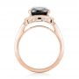 18k Rose Gold 18k Rose Gold Custom Black Diamond Halo Engagement Ring - Front View -  102814 - Thumbnail