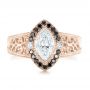 14k Rose Gold 14k Rose Gold Custom Black Diamond Halo Engagement Ring - Top View -  102435 - Thumbnail