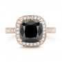 18k Rose Gold 18k Rose Gold Custom Black Diamond Halo Engagement Ring - Top View -  102814 - Thumbnail