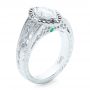  Platinum Custom Black Diamond Halo Engagement Ring - Three-Quarter View -  102435 - Thumbnail