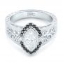  Platinum Custom Black Diamond Halo Engagement Ring - Flat View -  102435 - Thumbnail