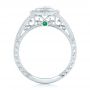  Platinum Custom Black Diamond Halo Engagement Ring - Front View -  102435 - Thumbnail