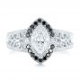  Platinum Custom Black Diamond Halo Engagement Ring - Top View -  102435 - Thumbnail