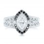 14k White Gold 14k White Gold Custom Black Diamond Halo Engagement Ring - Top View -  102435 - Thumbnail