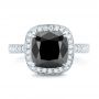  Platinum Platinum Custom Black Diamond Halo Engagement Ring - Top View -  102814 - Thumbnail