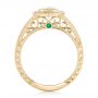 18k Yellow Gold 18k Yellow Gold Custom Black Diamond Halo Engagement Ring - Front View -  102435 - Thumbnail