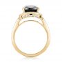 18k Yellow Gold 18k Yellow Gold Custom Black Diamond Halo Engagement Ring - Front View -  102814 - Thumbnail