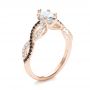 14k Rose Gold 14k Rose Gold Custom Black And White Diamond Engagement Ring - Three-Quarter View -  100607 - Thumbnail