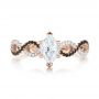 14k Rose Gold 14k Rose Gold Custom Black And White Diamond Engagement Ring - Top View -  100607 - Thumbnail