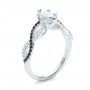 14k White Gold Custom Black And White Diamond Engagement Ring - Three-Quarter View -  100607 - Thumbnail