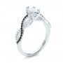 18k White Gold 18k White Gold Custom Black And White Diamond Engagement Ring - Three-Quarter View -  100607 - Thumbnail