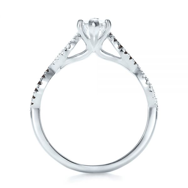  Platinum Platinum Custom Black And White Diamond Engagement Ring - Front View -  100607