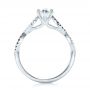 14k White Gold Custom Black And White Diamond Engagement Ring - Front View -  100607 - Thumbnail