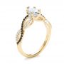 18k Yellow Gold 18k Yellow Gold Custom Black And White Diamond Engagement Ring - Three-Quarter View -  100607 - Thumbnail