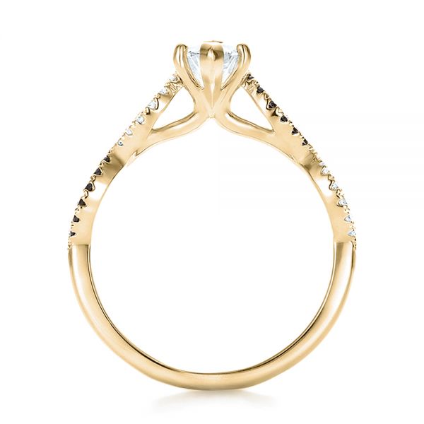 14k Yellow Gold 14k Yellow Gold Custom Black And White Diamond Engagement Ring - Front View - 100607