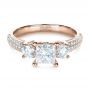 14k Rose Gold 14k Rose Gold Custom Blue Diamond Engagement Ring - Flat View -  1420 - Thumbnail
