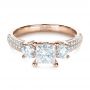 18k Rose Gold 18k Rose Gold Custom Blue Diamond Engagement Ring - Flat View -  1420 - Thumbnail