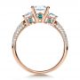 14k Rose Gold 14k Rose Gold Custom Blue Diamond Engagement Ring - Front View -  1420 - Thumbnail