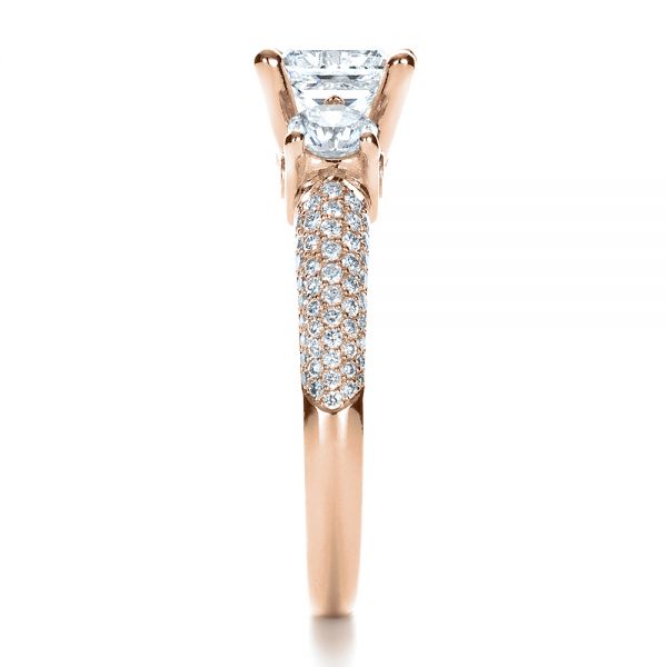 14k Rose Gold 14k Rose Gold Custom Blue Diamond Engagement Ring - Side View - 1420