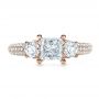14k Rose Gold 14k Rose Gold Custom Blue Diamond Engagement Ring - Top View -  1420 - Thumbnail