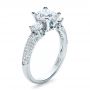  Platinum Custom Blue Diamond Engagement Ring - Three-Quarter View -  1420 - Thumbnail