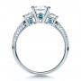  Platinum Custom Blue Diamond Engagement Ring - Front View -  1420 - Thumbnail