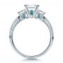 18k White Gold 18k White Gold Custom Blue Diamond Engagement Ring - Front View -  1420 - Thumbnail