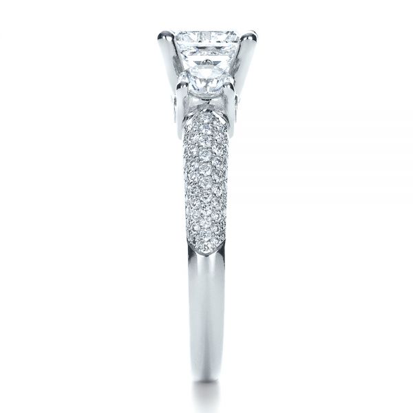 Platinum Custom Blue Diamond Engagement Ring - Side View - 1420