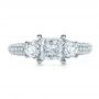  Platinum Custom Blue Diamond Engagement Ring - Top View -  1420 - Thumbnail