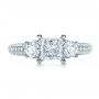 18k White Gold 18k White Gold Custom Blue Diamond Engagement Ring - Top View -  1420 - Thumbnail