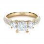 18k Yellow Gold 18k Yellow Gold Custom Blue Diamond Engagement Ring - Flat View -  1420 - Thumbnail