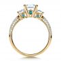 18k Yellow Gold 18k Yellow Gold Custom Blue Diamond Engagement Ring - Front View -  1420 - Thumbnail
