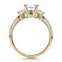18k Yellow Gold 18k Yellow Gold Custom Blue Diamond Engagement Ring - Front View -  1420 - Thumbnail