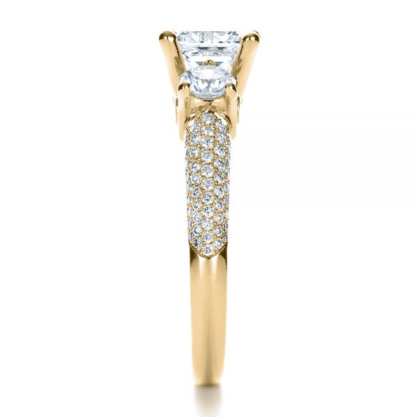 18k Yellow Gold 18k Yellow Gold Custom Blue Diamond Engagement Ring - Side View - 1420