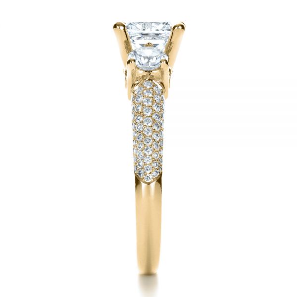 14k Yellow Gold 14k Yellow Gold Custom Blue Diamond Engagement Ring - Side View -  1420