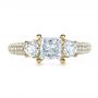 14k Yellow Gold 14k Yellow Gold Custom Blue Diamond Engagement Ring - Top View -  1420 - Thumbnail