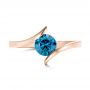 14k Rose Gold 14k Rose Gold Custom Blue Diamond Solitaire Engagement Ring - Top View -  102014 - Thumbnail
