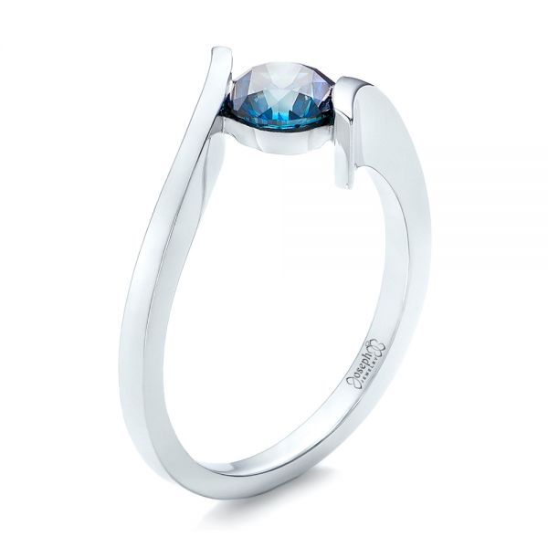 Custom Blue Diamond Solitaire Engagement Ring - reference design