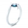 18k White Gold 18k White Gold Custom Blue Diamond Solitaire Engagement Ring - Three-Quarter View -  102014 - Thumbnail