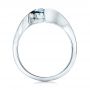  Platinum Platinum Custom Blue Diamond Solitaire Engagement Ring - Front View -  102014 - Thumbnail