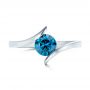 18k White Gold 18k White Gold Custom Blue Diamond Solitaire Engagement Ring - Top View -  102014 - Thumbnail