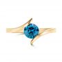 14k Yellow Gold 14k Yellow Gold Custom Blue Diamond Solitaire Engagement Ring - Top View -  102014 - Thumbnail