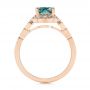 14k Rose Gold 14k Rose Gold Custom Blue-green Montana Sapphire And Diamond Engagement Ring - Front View -  104785 - Thumbnail