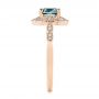 18k Rose Gold 18k Rose Gold Custom Blue-green Montana Sapphire And Diamond Engagement Ring - Side View -  104785 - Thumbnail